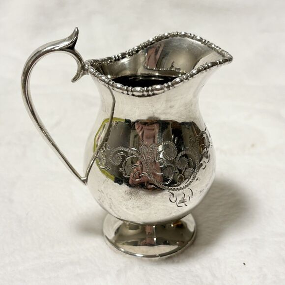 Vintage SHEFFIELD Silver Plate Sugar Scuttle Creamer Set Ornate Engraved England - Picture 8 of 15